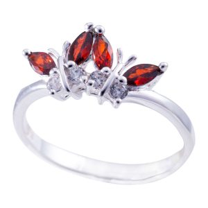 Anillo de plata italiana 925 diseño mariposa Brilho