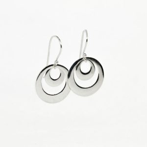 Aros aretes lisos redondos plata italiana Brilho