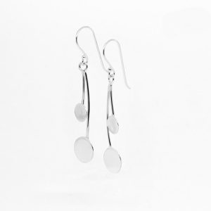 Aros aretes lisos largos de plata Italiana 925