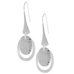 Aros Aretes lisos de plata italiana 925 Brilho