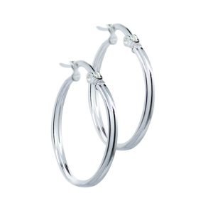 Aros Candonga de plata Italiana 925 lisos 2,1gr Brilho