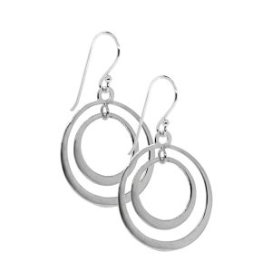 Aros argolla lisos de plata Italiana 925 Brilho