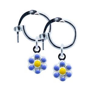 Aros argolla huggies diseño de flor estampados Brilho
