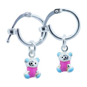 Aros argollas huggies esmaltado Plata Italiana 925 Brilho