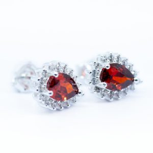 Aros topo diseño lagrima en plata italiana 925 Brilho