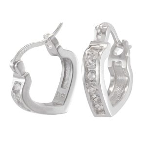 Aros candonga en plata italiana y circones blancos Brilho