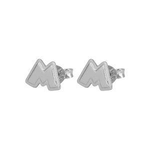 Aros topo M de Mickey Mouse en plata 925 Brilho