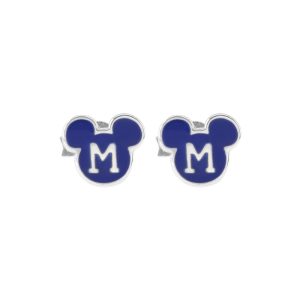 Aros topo silueta M de Mickey Mouse en plata 925 Brilho