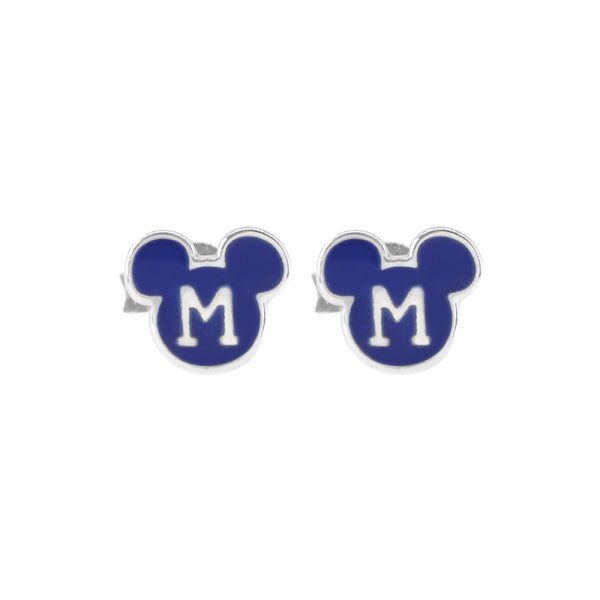 Aros topo silueta M de Mickey Mouse en plata 925 Brilho