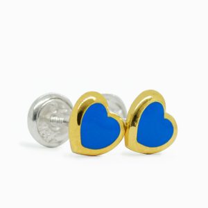 Aros topo modelo corazón bañado en oro Brilho