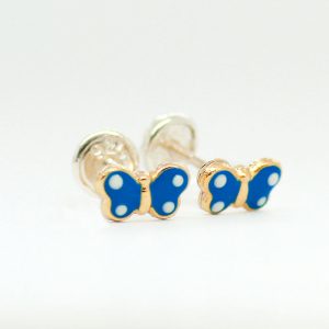 Aros topo mariposa de plata italiana 925 Brilho