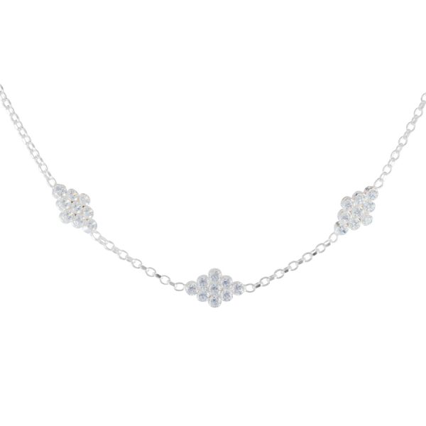 Collar de plata italiana 925 con rombos y circones Brilho