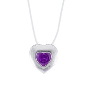 Collar punto de luz en diseño corazón plata 925 Brilho