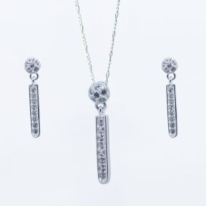 Conjunto con circones de plata italiana 925 Brilho