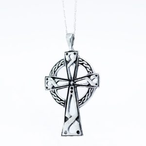 Dije diseño de cruz celta de plata italiana 925 Brilho