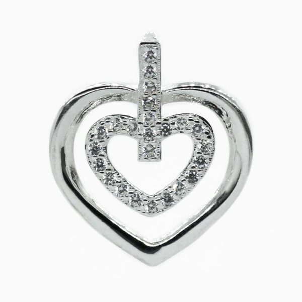 Dije diseño corazón con micro circones