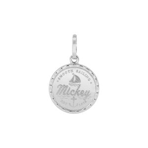 Dije de plata italiana 925 diseño Mickey barco Brilho