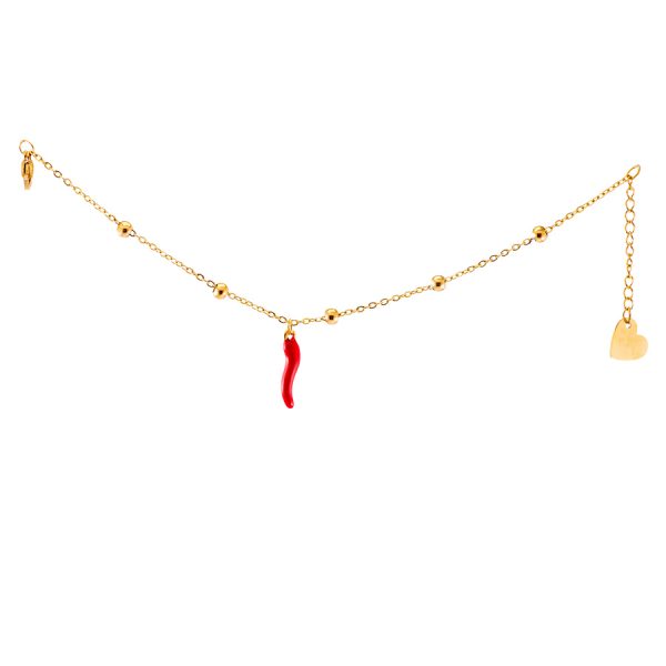 Pulsera de mujer en acero con ají rojo Brilho
