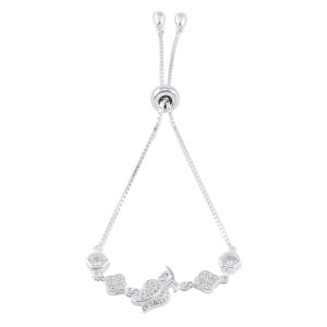 Pulsera de plata 925 con diseño de rosa Brilho 