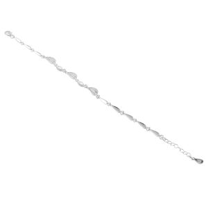 Pulsera de plata italiana 925 con diseño de hojas Brilho