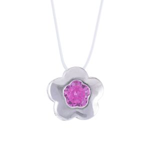 Collar punto de luz en plata 925 en diseño flor Brilho
