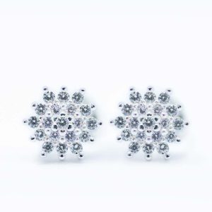 Aros topo diseño estrella de 12 puntas plata 925