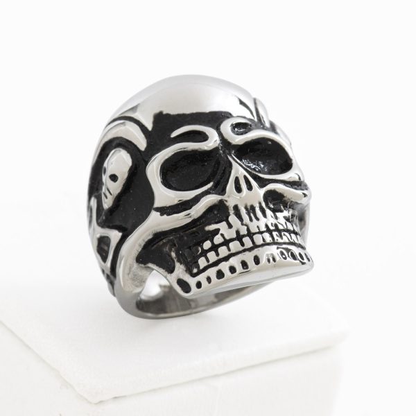 Anillo de Acero Quirúrgico 316. Diseñor Calavera Enojada. Género Unisex. Talla 22 - US 10. SKU: AAN0910104-14-T10 Brilho.