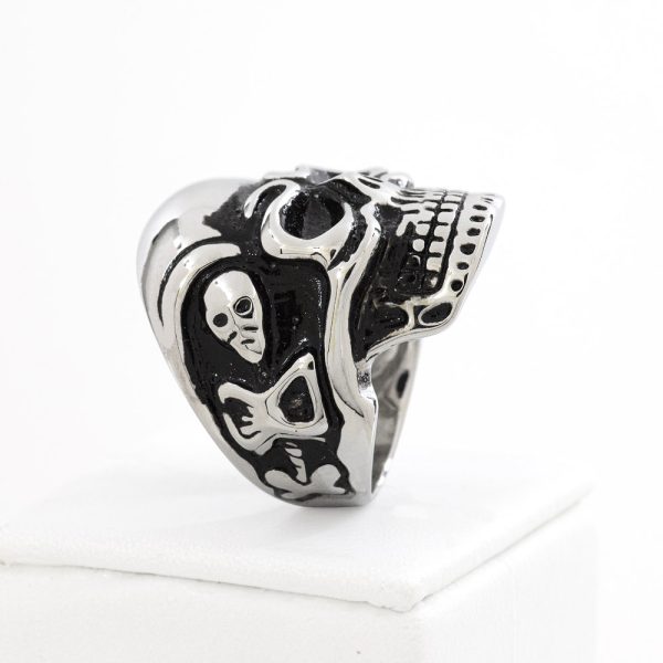 Anillo de Acero Quirúrgico 316. Diseñor Calavera Enojada. Género Unisex. Talla 22 - US 10. SKU: AAN0910104-14-T10 Brilho.