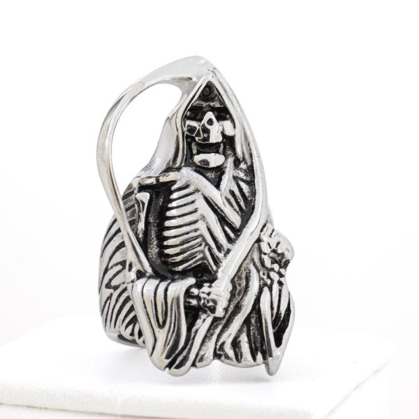 Anillo Calavera Ángel de la Muerte. Diseño en Acero Quirúrgico 316. Género Unisex. Talla 12 - US 6. SKU: AAN0910104-16-T8 Brilho.