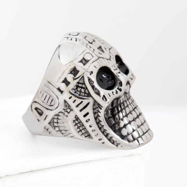 Anillo Diseño Calavera. Acero Quirúrgico 316. Talla 22 - US 10. Género Unisex. SKU: AAN0910104-05-T10 Brilho
