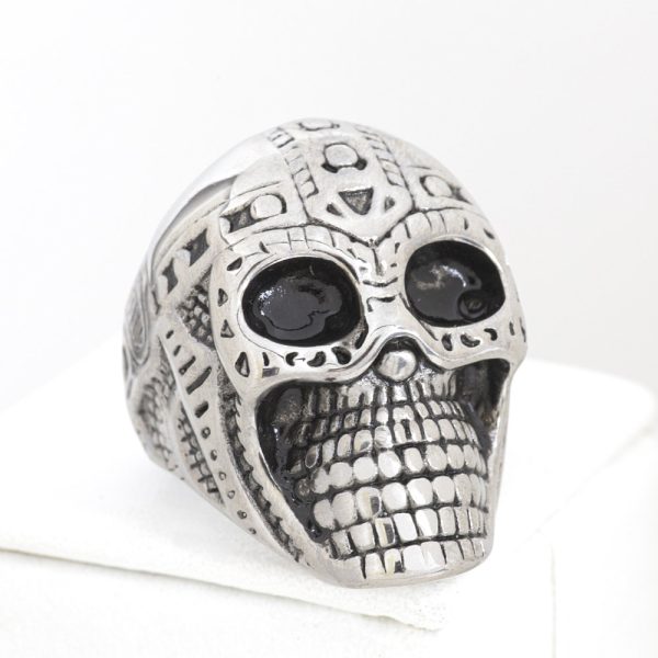 Anillo Diseño Calavera. Acero Quirúrgico 316. Talla 22 - US 10. Género Unisex. SKU: AAN0910104-05-T10 Brilho