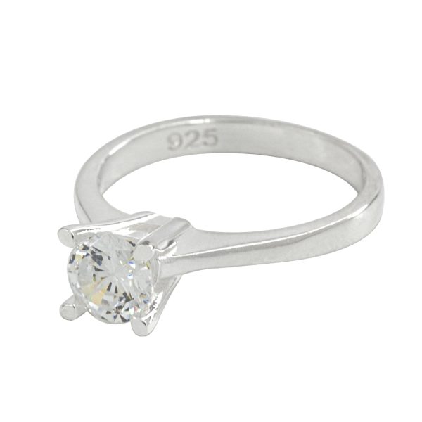 Anillo de compromiso plata italiana 925 y circón Brilho - Imagen 2