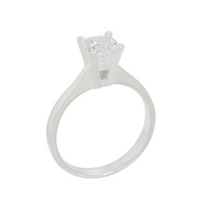Anillo de compromiso solitario de plata italiana Brilho