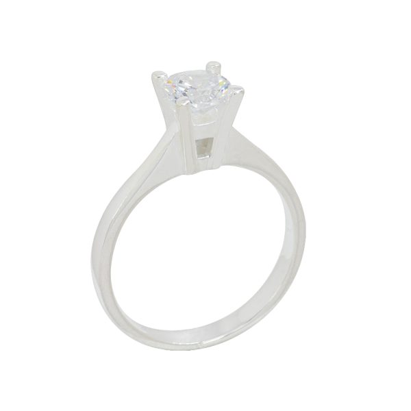 Anillo de compromiso solitario de plata italiana Brilho