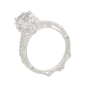Anillo solitario con circón blanco de talla 16 Brilho