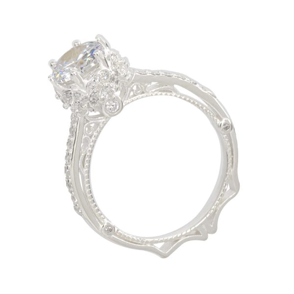 Anillo solitario con circón blanco de talla 16 Brilho