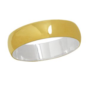 Anillo matrimonio de plata italiana 925 y lamina de oro Brilho