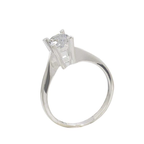 Anillo solitario de plata italiana 925 y cirón Brilho - Imagen 2