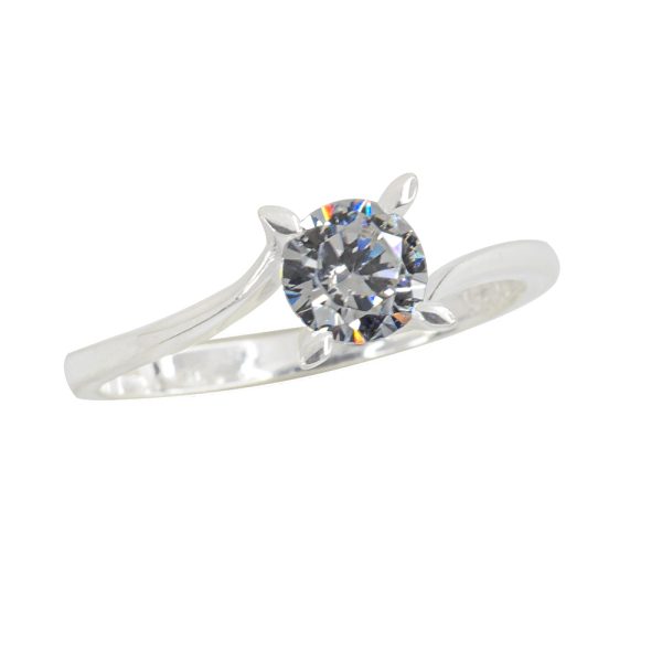 Anillo solitario de plata italiana 925 y cirón Brilho - Imagen 3