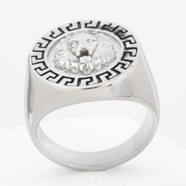 Anillo de Acero Quirúrgico. Diseño de León. Género Unisex. Talla US 11, nº26: Acero Quirúrgico 316 SKU: AAN0120003-01-T11 Brilho.