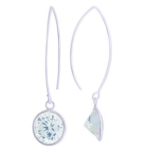 Aros aretes y circón blanco en plata italiana 925 Brilho