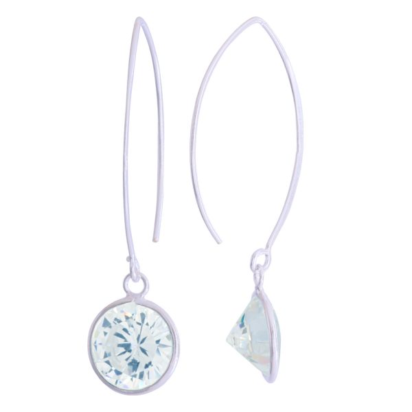 Aros aretes y circón blanco en plata italiana 925 Brilho