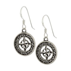 Aros aretes nudo de bruja celta plata italiana 925 de 2,4gr Brilho