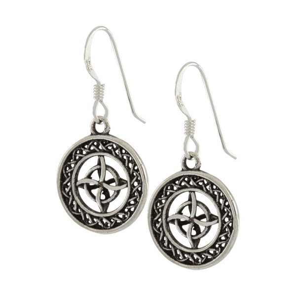 Aros aretes nudo de bruja celta plata italiana 925 de 2,4gr Brilho
