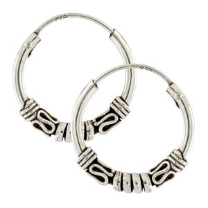 Aros argollas envejecidos de plata italiana 925 de 1,5gr Brilho