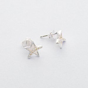Aros topo estrella con micro circones 1,1gr Brilho