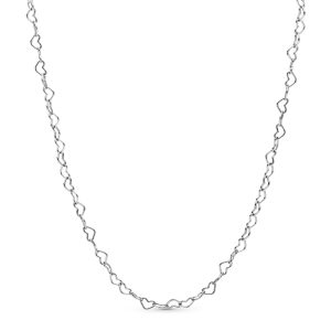 Cadena tejido corazones 45cm de plata italiana 925 Brilho