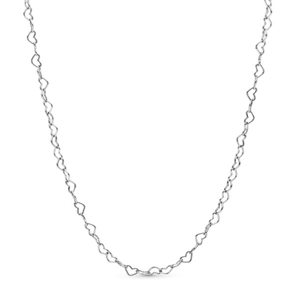 Cadena tejido corazones 45cm de plata italiana 925 Brilho