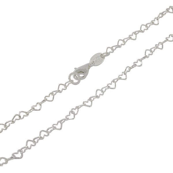 Cadena tejido corazones 45cm de plata italiana 925 Brilho - Imagen 2