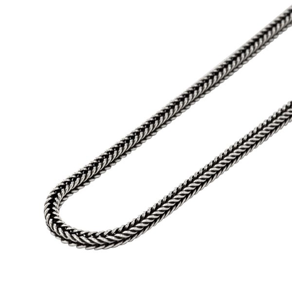 Cadena espigas envejecida 60cm plata italiana 925 Brilho